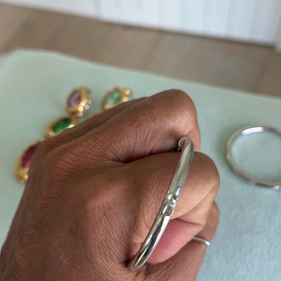 DIOR silver tone hoop earrings - Picture 4 of 6